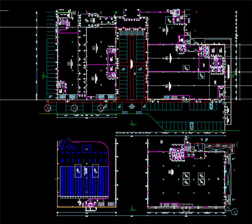 商业中心：max+su+效果图+cad(总图平面立面)