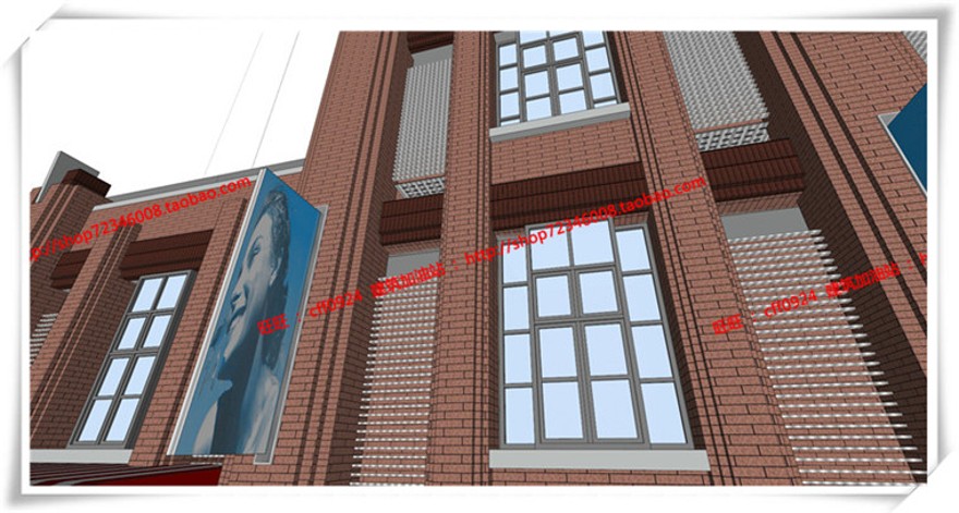 建筑图纸219商业沿街商业artdeco欧式美式cad平面立面总图su模型+效果图