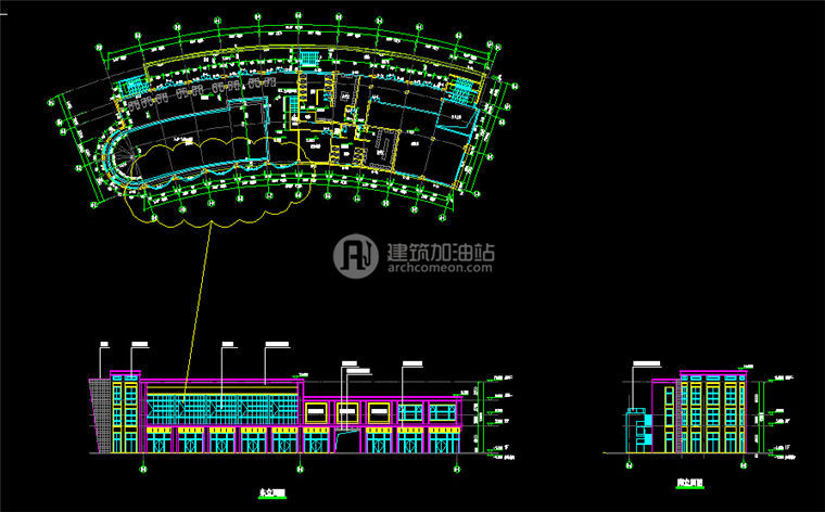 建筑图纸189沿街商业SU模型/cad图纸/效果图/施工图方案设计图