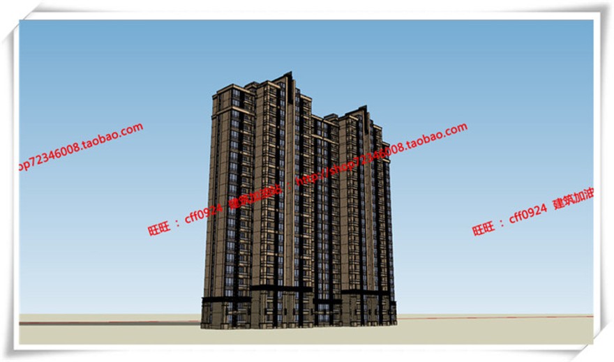 建筑图纸234宁波广洋商住宅楼cad平立面总图artdecosu模型+效果图