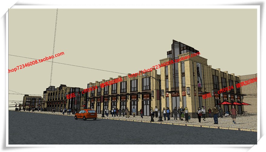 建筑图纸234宁波广洋商住宅楼cad平立面总图artdecosu模型+效果图