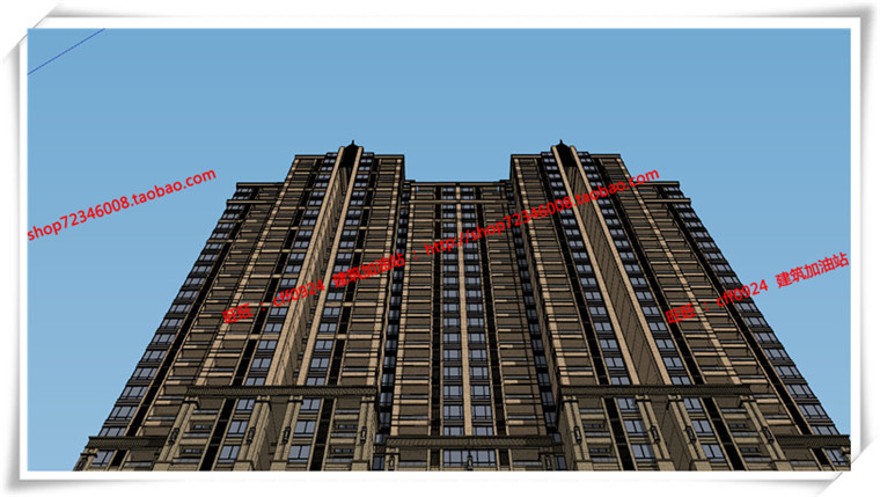 建筑图纸234宁波广洋商住宅楼cad平立面总图artdecosu模型+效果图