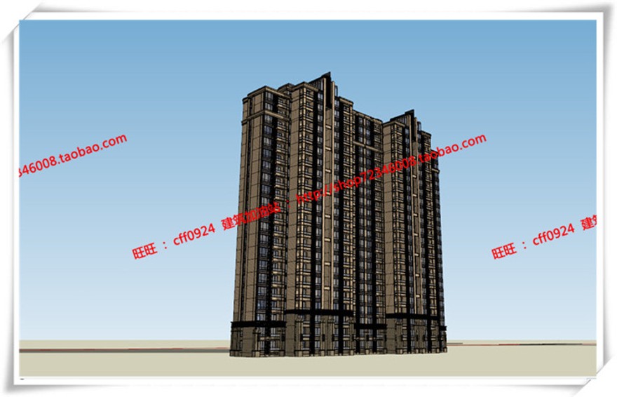 建筑图纸234宁波广洋商住宅楼cad平立面总图artdecosu模型+效果图