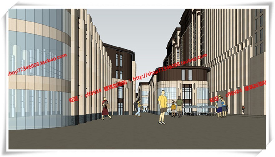 建筑图纸214长宁商住楼/商业/住宅/办公/酒店/公寓cad图纸+su模型