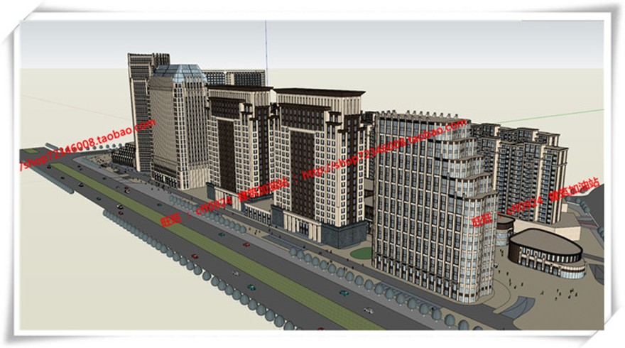 建筑图纸214长宁商住楼/商业/住宅/办公/酒店/公寓cad图纸+su模型