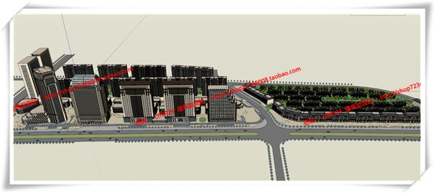 建筑图纸214长宁商住楼/商业/住宅/办公/酒店/公寓cad图纸+su模型