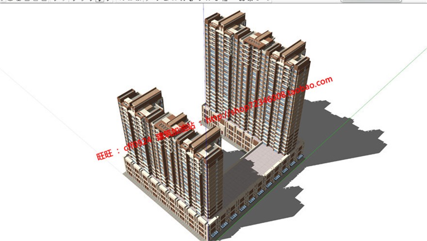 商住楼/住宅/商业公建设计全套su模型cad图纸效果图