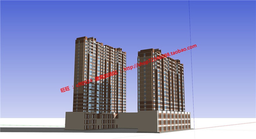 商住楼/住宅/商业公建设计全套su模型cad图纸效果图