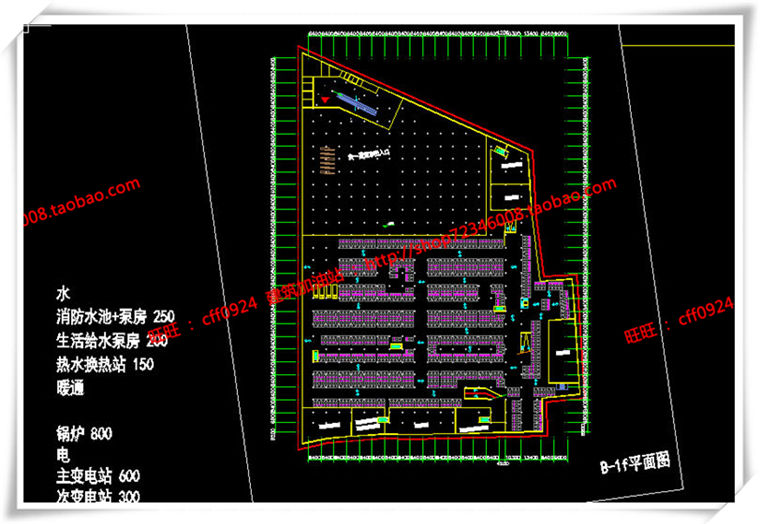 建筑图纸191商业中心/商业/商场建筑设计CAD图纸各层平面和SU模型