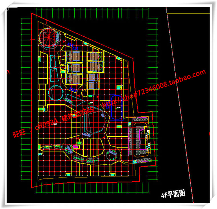 建筑图纸191商业中心/商业/商场建筑设计CAD图纸各层平面和SU模型