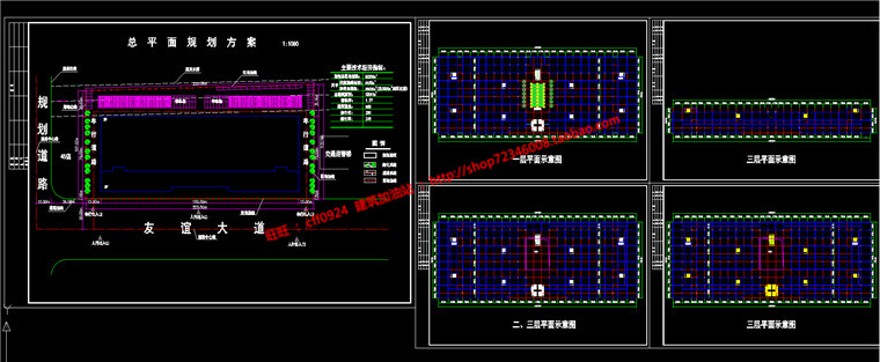 cad建材市场厂房仓库设计cad施工图+效果图