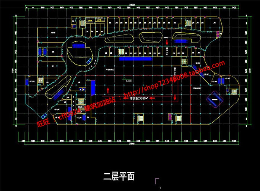 商业mall购物中心步行街商场超市cad图纸su模型文本排版