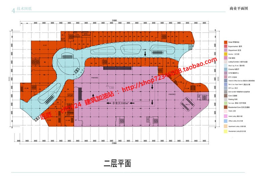 商业mall购物中心步行街商场超市cad图纸su模型文本排版