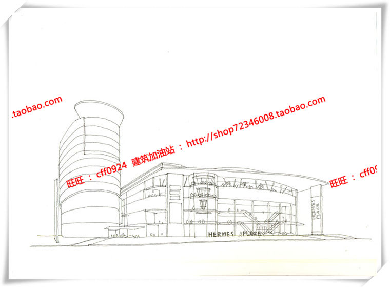 建筑图纸196商业/商场/超市/商业中心su模型cad图纸+效果图