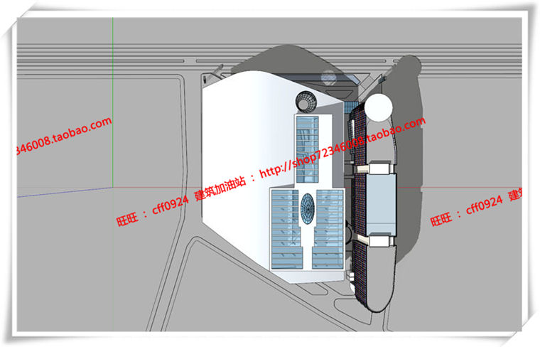建筑图纸196商业/商场/超市/商业中心su模型cad图纸+效果图