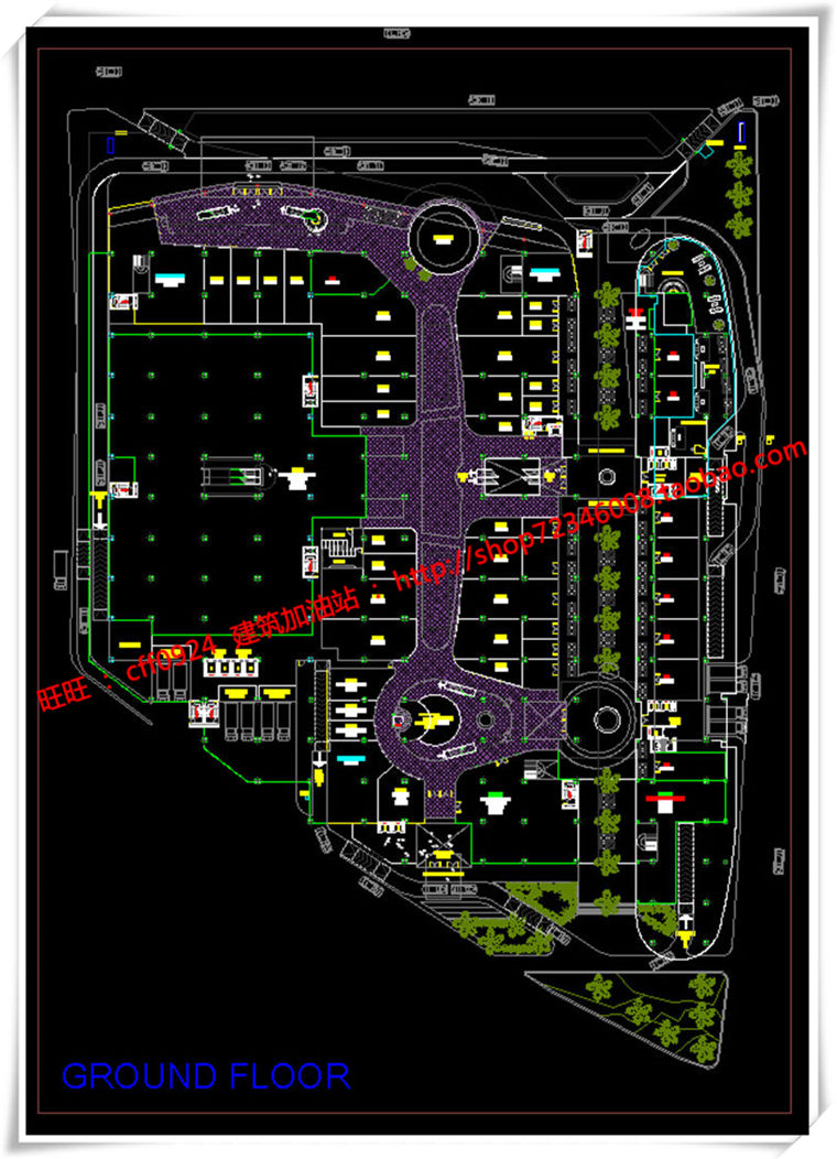 建筑图纸196商业/商场/超市/商业中心su模型cad图纸+效果图