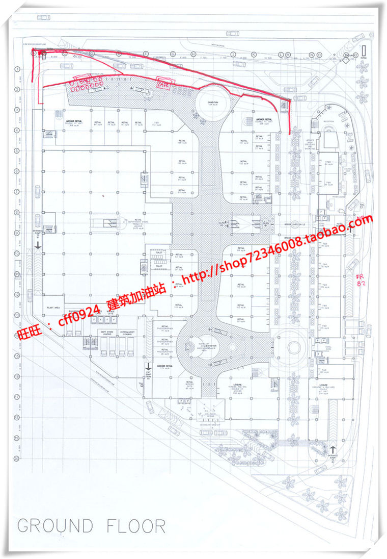 建筑图纸196商业/商场/超市/商业中心su模型cad图纸+效果图