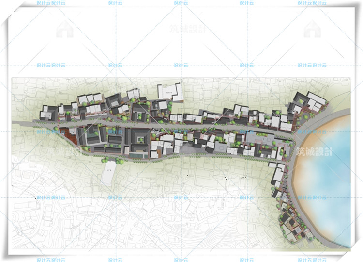 完整商业步行街SU+CAD+文本排版/设计综合体广场商场规划建筑建筑资源