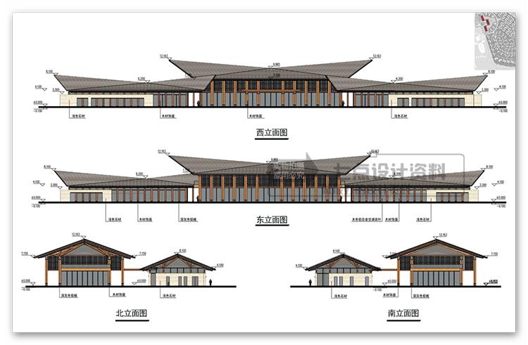 39新中式风格特色旅游温泉度假商业别墅规划/商业别墅建筑方案设计文本+cad