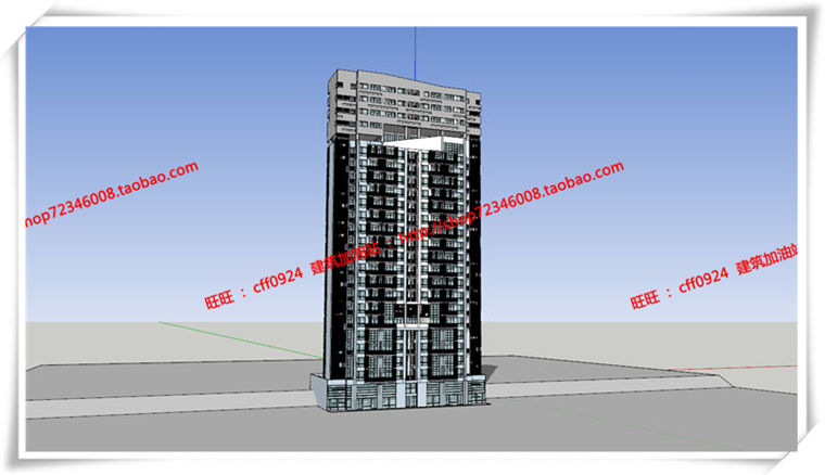 建筑图纸282住宅高层住宅平面立面总图cad图纸/su模型/sketchup模型/效果建筑资源