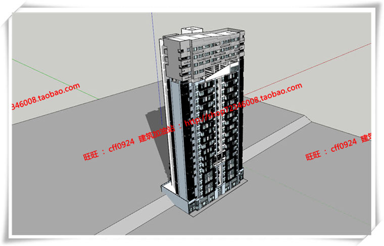 建筑图纸282住宅高层住宅平面立面总图cad图纸/su模型/sketchup模型/效果建筑资源