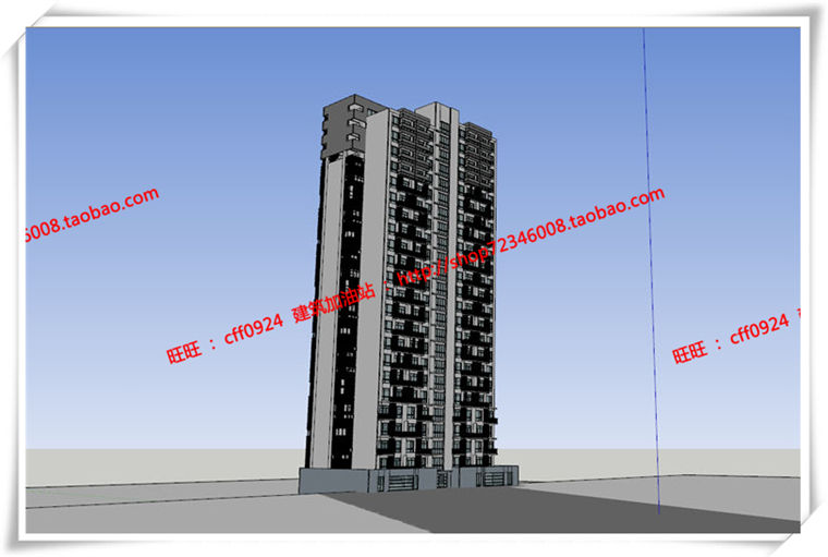 建筑图纸282住宅高层住宅平面立面总图cad图纸/su模型/sketchup模型/效果建筑资源