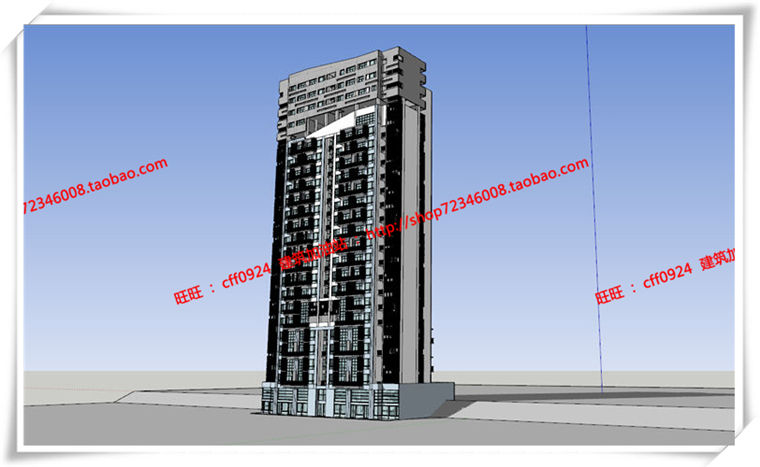 建筑图纸282住宅高层住宅平面立面总图cad图纸/su模型/sketchup模型/效果建筑资源