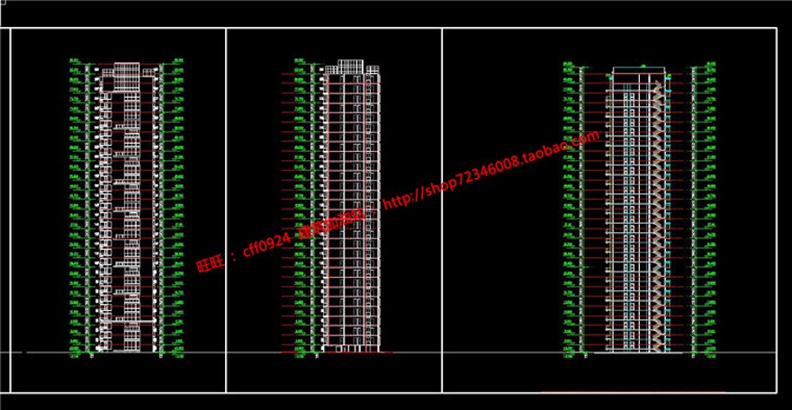 单体住宅楼建筑方案设计全套学生作业cad平立剖效果建筑资源