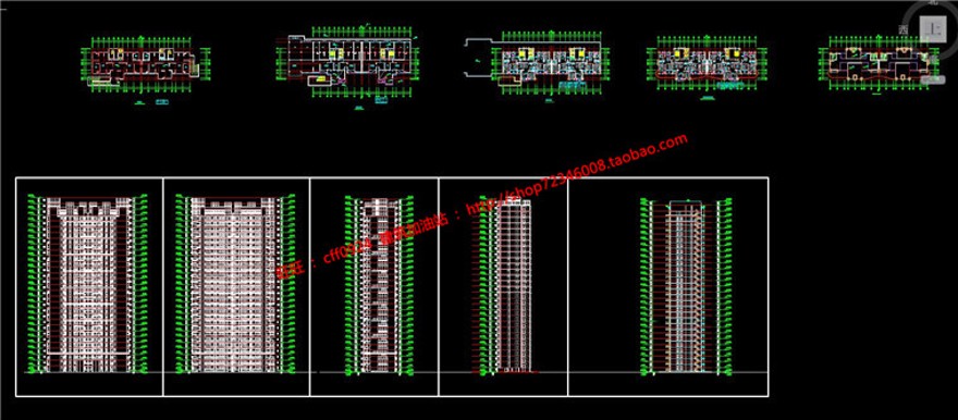 单体住宅楼建筑方案设计全套学生作业cad平立剖效果建筑资源