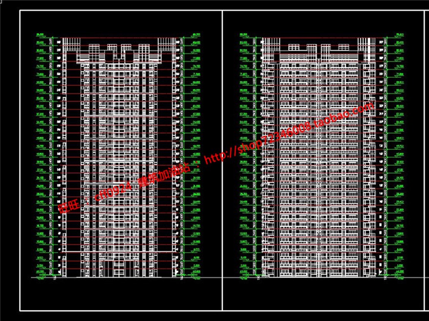 单体住宅楼建筑方案设计全套学生作业cad平立剖效果建筑资源