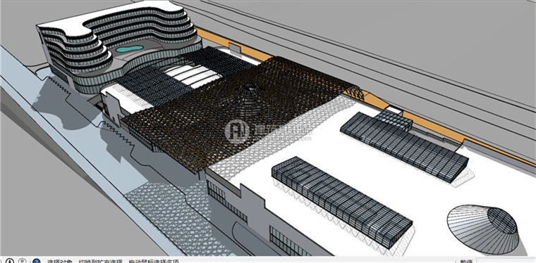 建筑图纸190商业/商业设计综合体老外设计CAD图纸+SU模型+3Dmax