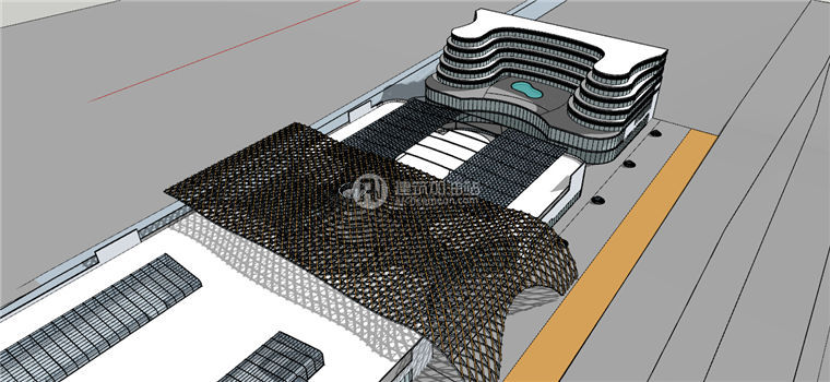 建筑图纸190商业/商业设计综合体老外设计CAD图纸+SU模型+3Dmax