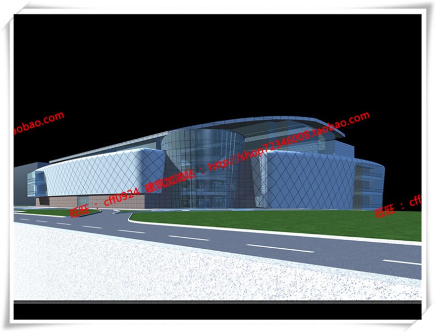 建筑图纸216西沧商业设计综合体现代风cad平立面总图+su模型+效果图+3Dmax