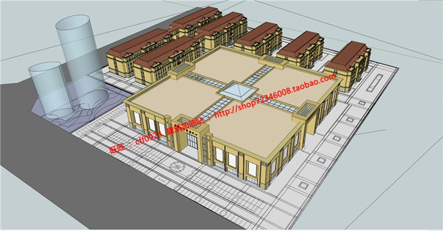 cad图纸su模型效果图方案文本家具城家具中心家具厂建筑资源