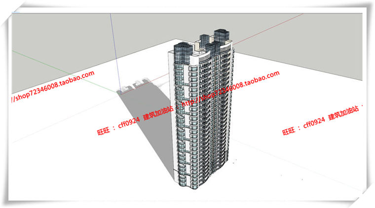 建筑图纸276高层住宅住宅单体建筑方案sketchup模型/su模型/cad图纸/效果建筑资源