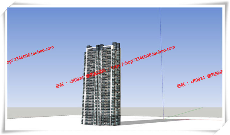 建筑图纸276高层住宅住宅单体建筑方案sketchup模型/su模型/cad图纸/效果建筑资源