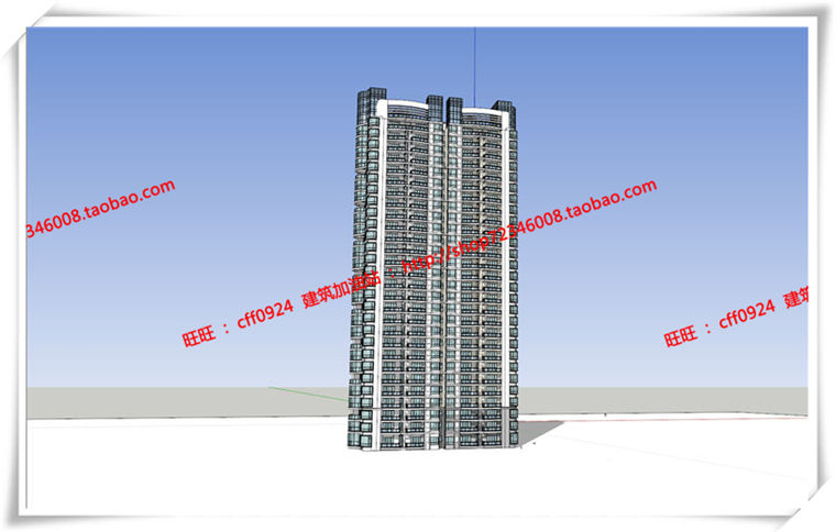 建筑图纸276高层住宅住宅单体建筑方案sketchup模型/su模型/cad图纸/效果建筑资源