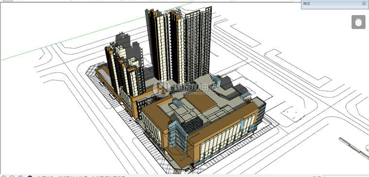 建筑图纸186商住楼景观建筑规划项目设计SU模型/CAD图纸/效果图方案设计