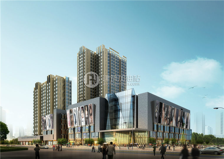 建筑图纸186商住楼景观建筑规划项目设计SU模型/CAD图纸/效果图方案设计