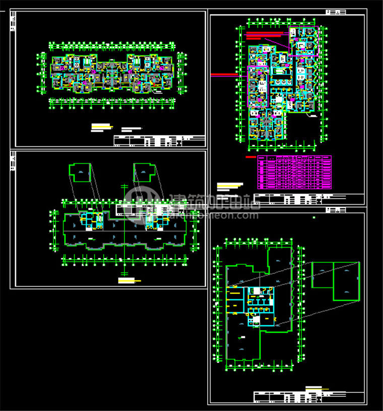 建筑图纸186商住楼景观建筑规划项目设计SU模型/CAD图纸/效果图方案设计