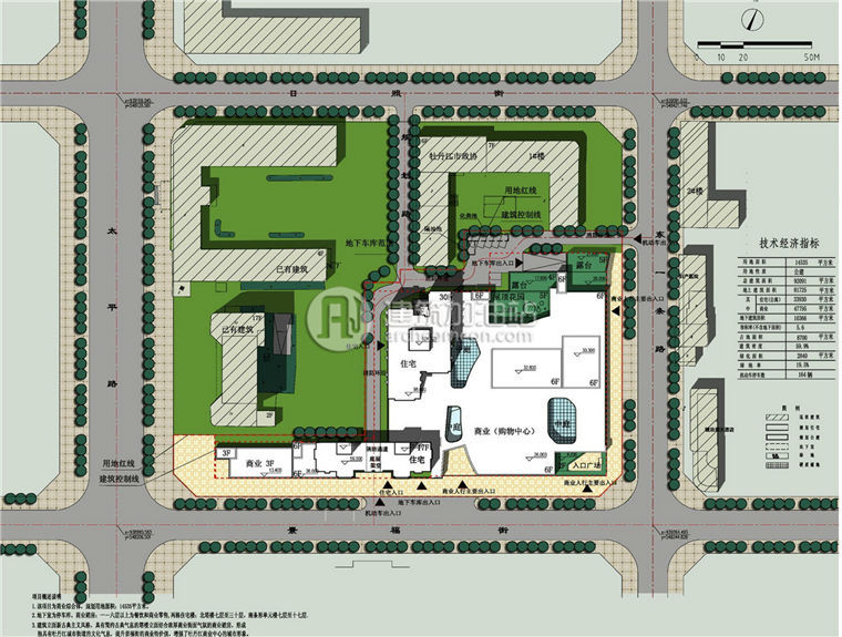 建筑图纸186商住楼景观建筑规划项目设计SU模型/CAD图纸/效果图方案设计