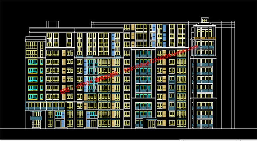 层住宅楼单体户型cad立面总图方案设计su模型效果图建筑资源