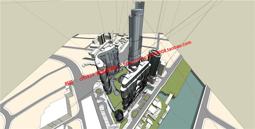 商业设计综合体建筑方案设计su模型+cad图纸