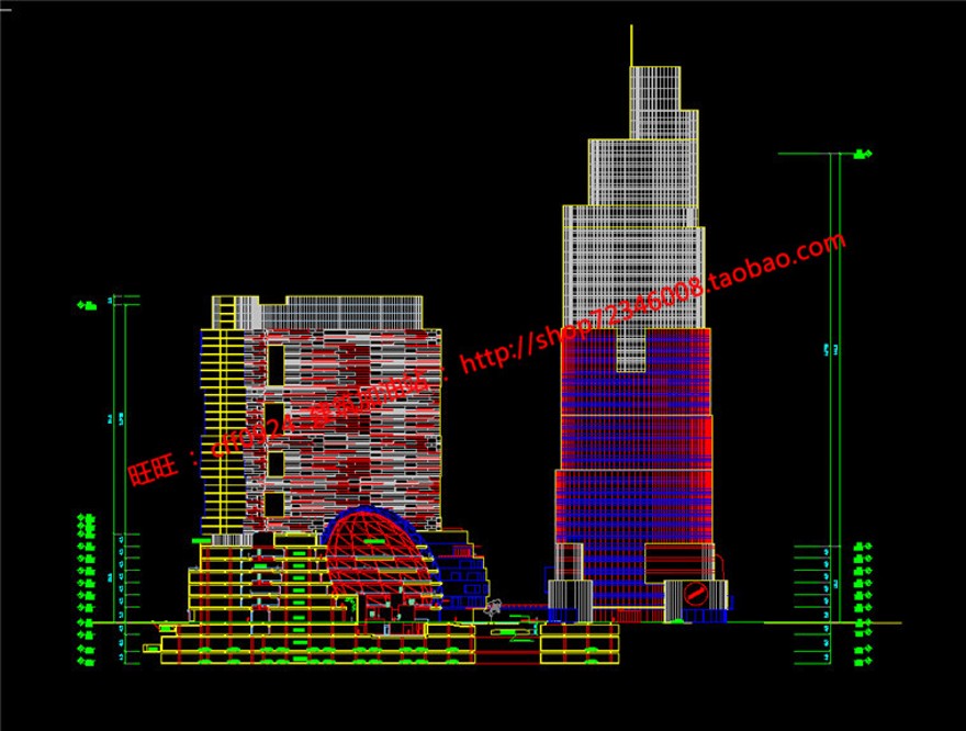 商业设计综合体建筑方案设计su模型+cad图纸