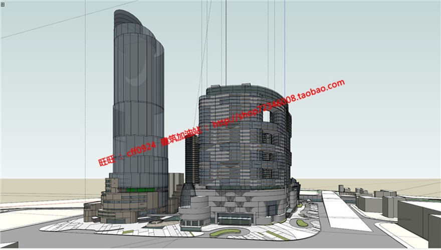 商业设计综合体建筑方案设计su模型+cad图纸