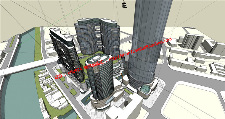 商业设计综合体建筑方案设计su模型+cad图纸