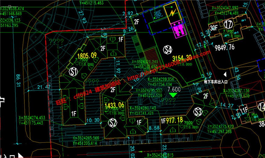 cad总图+su精细模型+效果图简欧多层商业步行街建筑方建筑资源