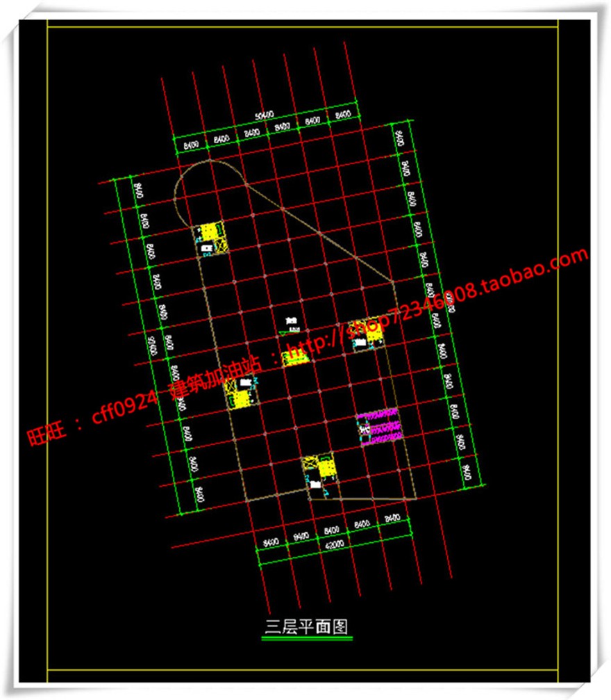 建筑图纸206商业三个方案商业/办公/公寓/餐饮有SU模型+cad图纸+文本