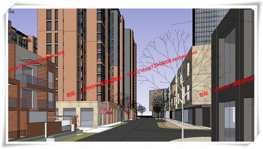 建筑图纸205保利商业广场/中标景观建筑规划项目SU模型+cad图纸+效果图+文本ppt