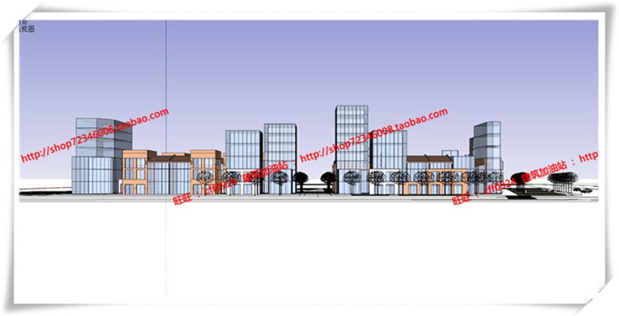 建筑图纸205保利商业广场/中标景观建筑规划项目SU模型+cad图纸+效果图+文本ppt